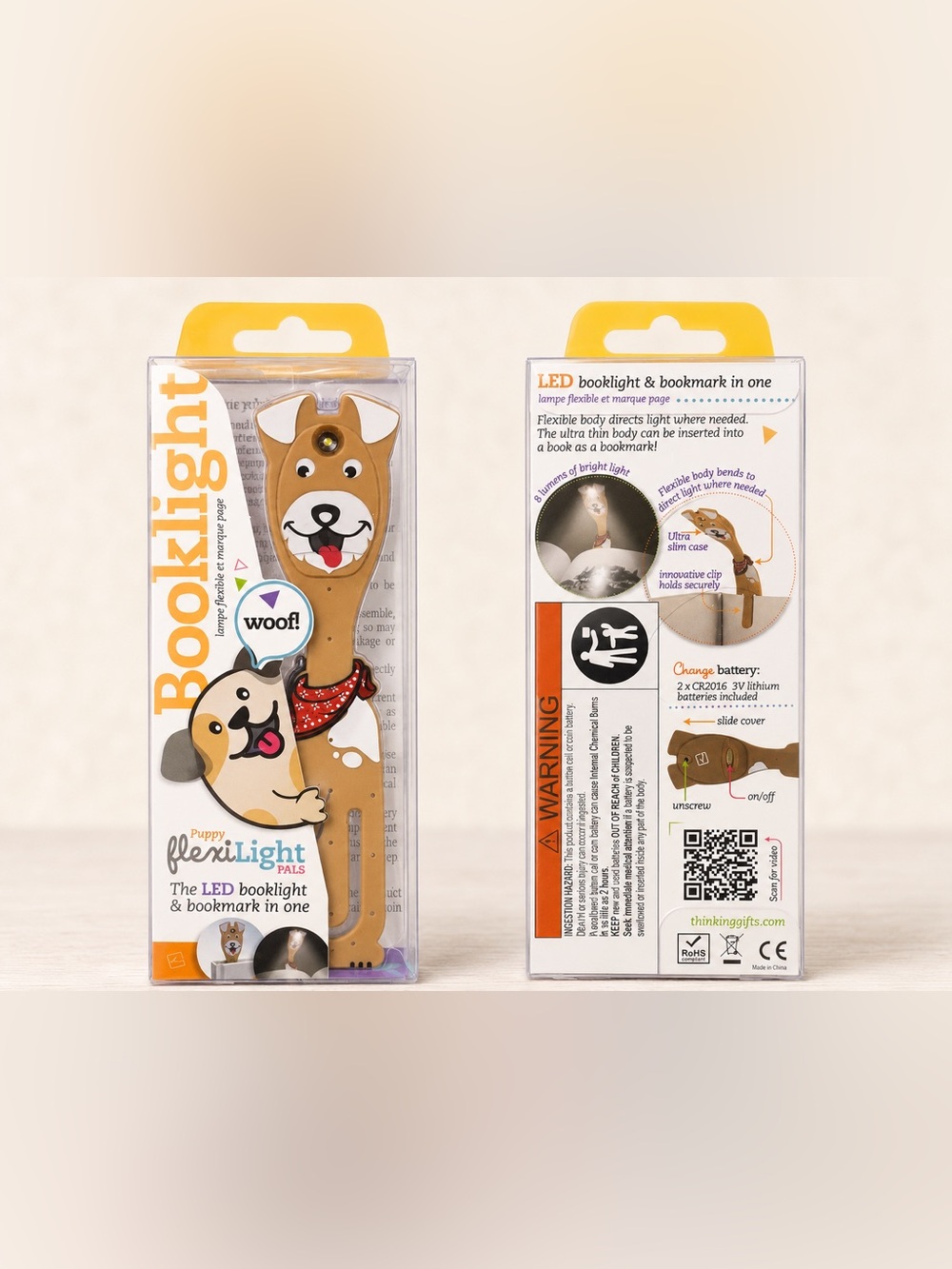 Thinking Gifts FlexiLight Pals Puppy Dog LED Book Light Bookmark Reading Ligh